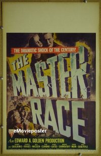 d105 MASTER RACE window card movie poster '44 anti-Nazi!