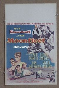 T251 MOONFLEET window card movie poster '55 Fritz Lang, Stewart Granger
