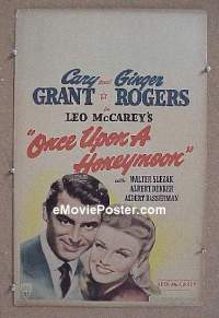 T266 ONCE UPON A HONEYMOON window card movie poster '42 Ginger Rogers, Grant