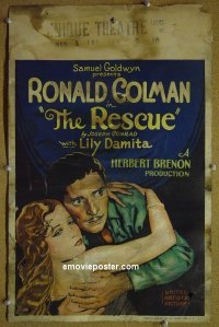 #1581 RESCUE window card '29 Ronald Colman 