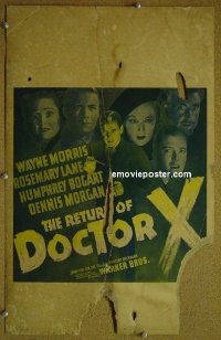 #1582 RETURN OF DOCTOR X WC 39 Bogart horror! 