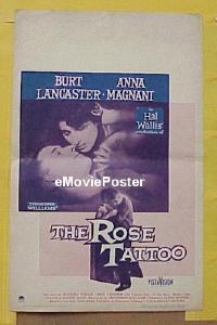 T296 ROSE TATTOO window card movie poster '55 Burt Lancaster, Magnani