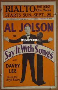 #1454 SAY IT WITH SONGS linen WC 29 Al Jolson 