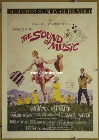 d158 SOUND OF MUSIC window card movie poster '65 Julie Andrews