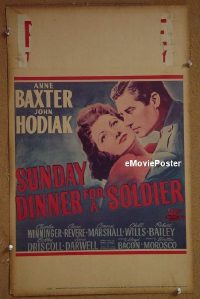 T326 SUNDAY DINNER FOR A SOLDIER window card movie poster '44 Anne Baxter