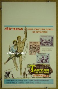 T336 TARZAN THE APE MAN  window card movie poster '59 Denny Miller