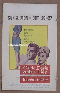 #444 TEACHER'S PET WC '58 Doris Day, Gable 