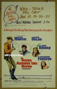 T340 TEXAS ACROSS THE RIVER window card movie poster '66 Dean Martin