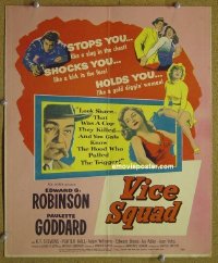 d180 VICE SQUAD window card movie poster '53 Edward G. Robinson, film noir