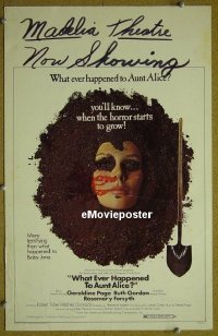 T362 WHAT EVER HAPPENED TO AUNT ALICE window card movie poster '69 Page