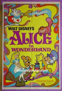 #3059 ALICE IN WONDERLAND 1sh R81 Walt Disney