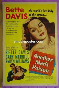 #3086 ANOTHER MAN'S POISON signed 1sh '52 Davis