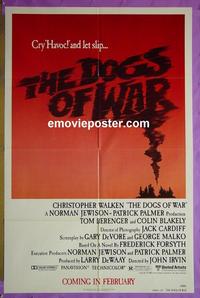 #3318 DOGS OF WAR advance 1sh '81 Chris Walken