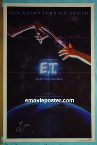 #3382 ET signed 1sh '83 Steven Spielberg,Barrymore