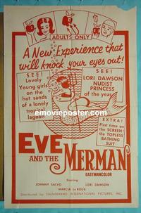 #3384 EVE & THE MERMAN 1sh '65 fish & nudity!