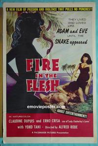 #3427 FIRE IN THE FLESH 1sh '58 Adam & Eve!
