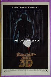 #3451 FRIDAY THE 13th 3 - 3D 1sh '82 Savage