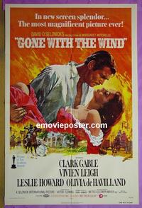 #3492 GONE WITH THE WIND 1sh R74 Gable, Leigh
