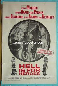 #3530 HELL IS FOR HEROES military 1sh '62 McQueen