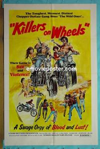 #3649 KILLERS ON WHEELS 1sh '75 kung fu bikers!