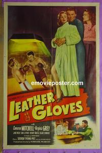 #3711 LEATHER GLOVES 1sh '48 boxing Mitchell!
