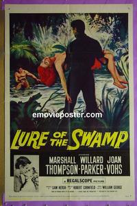 #3794 LURE OF THE SWAMP 1sh '57 into Hell!