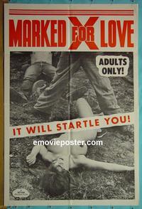 #3829 MARKED FOR LOVE 1sh '67 Adam Clay