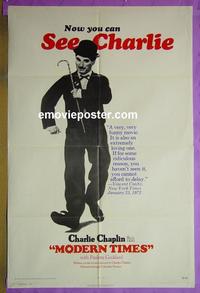 #3857 MODERN TIMES 1sh R72 Charlie Chaplin