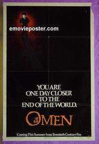 #3959 OMEN style A teaser 1sh 76 Peck, Remick