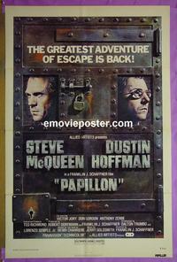 #3993 PAPILLON 1sh R77 Steve McQueen, Hoffman