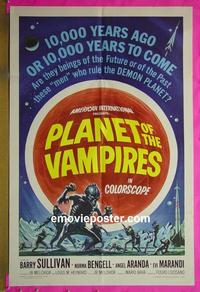 #4029 PLANET OF THE VAMPIRES 1sh '65 Mario Bava
