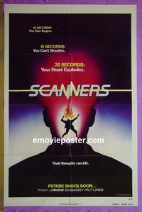 #4162 SCANNERS advance teaser 1sh '81 Cronenberg