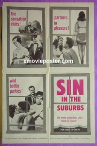 #4230 SIN IN THE SUBURBS 1sh '62 bottle parties!