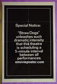 #4315 STRAW DOGS style B teaser 1sh '72 Hoffman