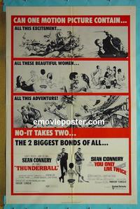 #4422 THUNDERBALL/YOU ONLY LIVE TWICE 1sh '71