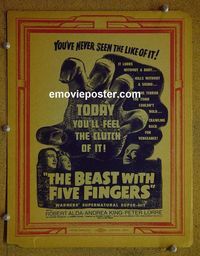 #4749 BEAST WITH 5 FINGERS local theater WC '47