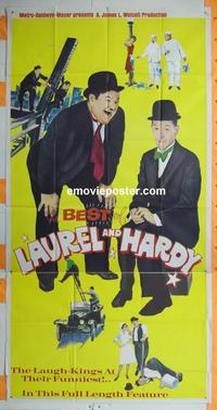 #5121 BEST OF LAUREL & HARDY three-sheet movie poster '67 comedy
