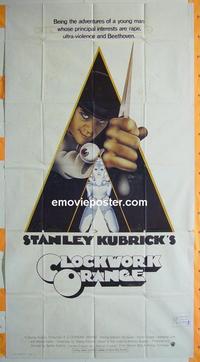 #5127 CLOCKWORK ORANGE three-sheet movie poster '72 Kubrick