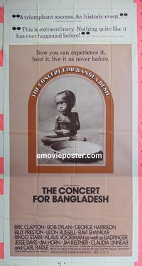 #5128 CONCERT FOR BANGLADESH three-sheet movie poster '72 Harrison