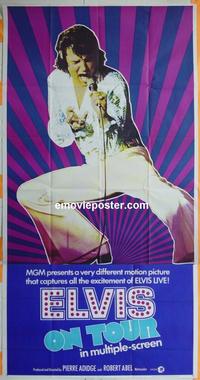 #5132 ELVIS ON TOUR three-sheet movie poster '72 Presley performing!