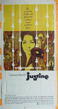 #5149 JUSTINE three-sheet movie poster '69 Aimee, D. Bogarde