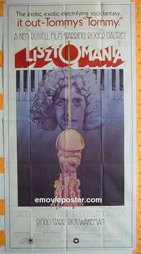 #5154 LISZTOMANIA three-sheet movie poster '75 Ken Russell