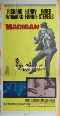 #5157 MADIGAN three-sheet movie poster '68 Richard Widmark, Fonda