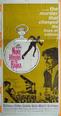 #5116 9 HOURS TO RAMA three-sheet movie poster '63 Horst Buchholz