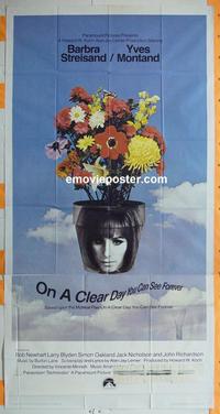 #5164 ON A CLEAR DAY YOU CAN SEE FOREVER three-sheet movie poster ----