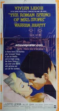 #5174 ROMAN SPRING OF MRS STONE three-sheet movie poster '62 Beatty