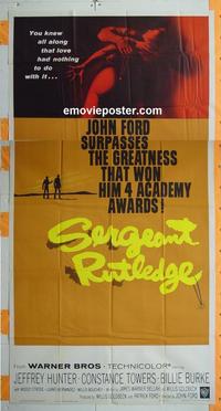 #5176 SERGEANT RUTLEDGE three-sheet movie poster '60 John Ford