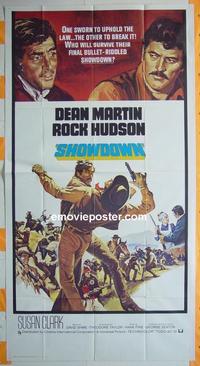 #5178 SHOWDOWN three-sheet movie poster '73 Rock Hudson