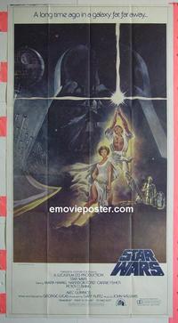 #5187 STAR WARS 3sh '77 George Lucas classic sci-fi epic, great art by Tom Jung!