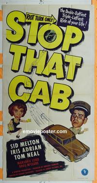 #5188 STOP THAT CAB three-sheet movie poster '51 Sid Melton